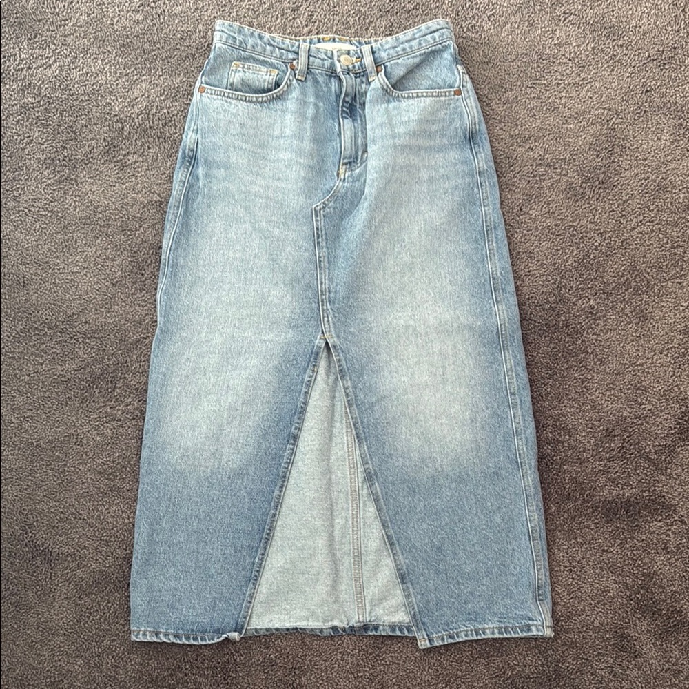 Mango Denim Midi Skirt